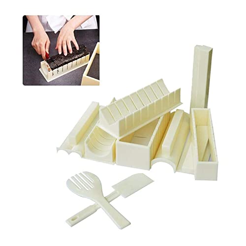 Sushi Kit, 10 pcs Sushi Making Kit, DIY Sushi Maker Rice Roller Mold Set Beginners Homemade Kitchen