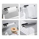 Gominimo Self Adhesive or Drilling Paper Towel Holder Wall Mount, Waterproof, Anti-Rust, Anti-Scratch, 304 Stainless Steel Kitchen Paper Towel Rack (Black)