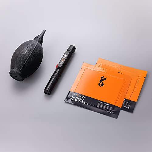 K&F Concept 4-in-1 Camera Cleaning Kit with Lens Brush Pen, Rocket Air Blower, Microfiber Cleaning Cloth, Lens Cleaner Kit for Canon Nikon Pentax Sony DSLR Cameras Cleaning Tool Accessories