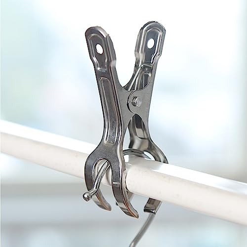 4.5 Inch Stainless Steel Swimming Pool Cover Clips for Above Ground Pools Cover Clips Clamps Heavy Metal Wind Guard Swimming Pool Cover Attachment Clips Kit (40)