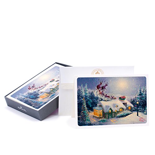 Hallmark Christmas Boxed Cards (Thomas Kinkade Santa. 16 Cards and 17 Envelopes)