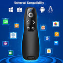 2-in-1 USB Type C Presentation Clicker Wireless Presenter Remote for PowerPoint, Powerpoint Clicker with Volume Control PowerPoint Slide Advancer for Mac, Computer, Laptop