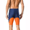 Speedo Mens Swimsuit Endurance+ Splice Team Colors Jammer, Navy/Orange Spark, 28 US