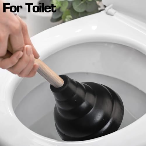 HAUTMEC Rubber Toilet Plunger for Bathroom, Sinks & Drain Clogs - Use in Homes, Commercial & Industrial Buildings PL10091701