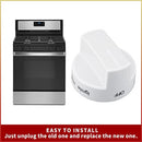 WPW10339443 Gas Range Stove Oven Knob White Replacement Part Cooktop Surface Burner Control Knobs Compatible with Whirlpool Replaces for W10339443 AP6019878 2311009 PS11753189 - Pack of 4