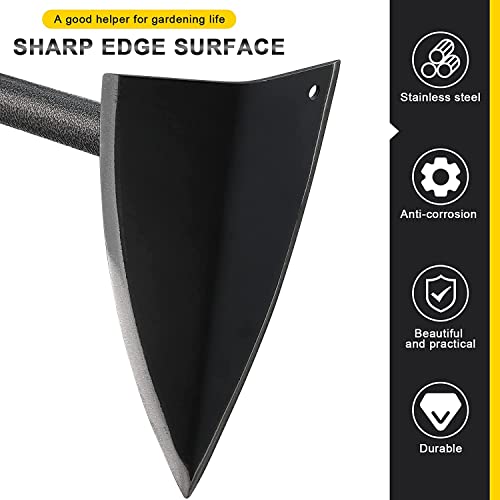 FLY HAWK Garden Hoe, 152 cm Hoe Garden Tool Triangle Garden Hoe with Sharp Blade for Digging, Weeding, Cutting and Losing Soil, Metal Handle with Adjustable Length