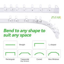 ZSTARR Flexible Bendable Ceiling Curtain Track, 2.5M/8.2FT White Curtain Rail Curved Ceiling Curtain Track Mount for Room Divider, Shower Curtain, L Shape U Shape Bay Windows, RV Curtain Track