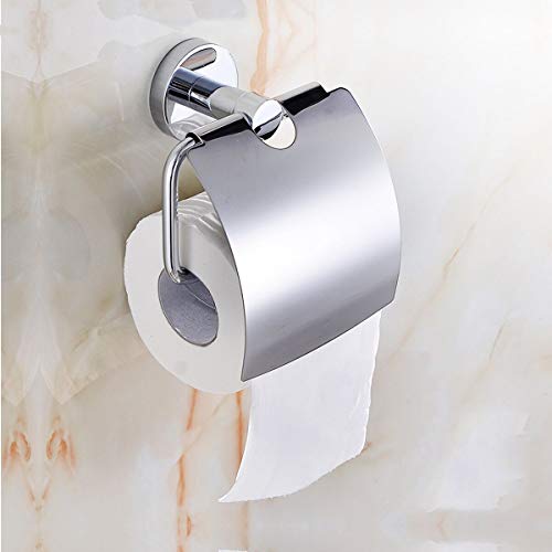 OlUM Toilet Paper Holder with Cover Storage Dust-Proof for Bathroom-Stainless Steel