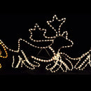 2.4M LED Christmas Light Giant Santa Sleigh Light with 2 Deer w/8 Function Controller for Holiday New Year Wedding Party Indoor Outdoor Xmas Decoration