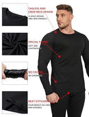 OYGSieg 3 Pack Mens Thermal Shirts Long Sleeve Compression Shirts Athletic Base Layer Top Cold Weather Gear Underwear, 3 Pack(black and Grey), Small
