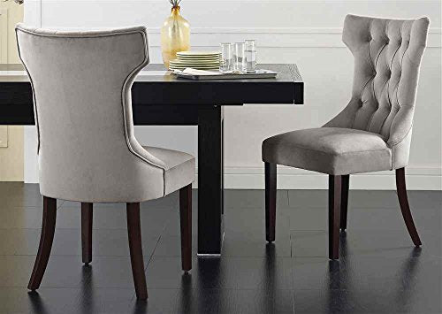 Dorel Living Clairborne Tufted Upholestered Dining Chair Taupe Set of 2