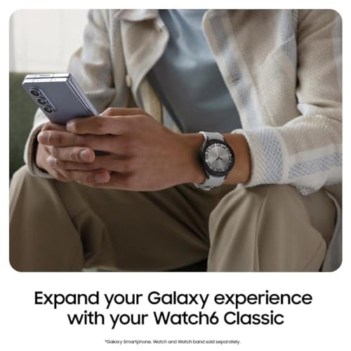 Samsung Galaxy Watch6 Classic 47mm Smart Watch Health Monitoring Fitness Tracking and Long Lasting Battery Bluetooth Black