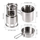 Lixada Camping Equipment, Portable Outdoor Cooking Pots and Pans Set, Stainless Steel Camping cookware set, 2PCS Camping Cookware with a Mesh Pouch