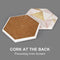 6 Pcs Pink Marble Coasters with Holder Gold Absorbent Drink Coasters Hexagon Ceramic Table Coaster Ser Decorative Bar Wine Coasters