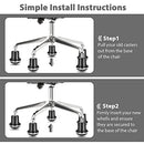 uvce Bell Glides Replacement Office or Chair Stool Swivel Caster Wheels to Fixed Stationary Castors, Short Profile 5pcs (High Bell Glides B)