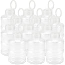 ZEONHEI 12 PCS 24oz Plastic Juice Bottles with Caps, 700ml Cute Bubble Tea Clear Water Bottles, Pull Ring Top Juice Bottles for Smoothie, Boba Tea and Cold Brew Tea