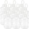 ZEONHEI 12 PCS 24oz Plastic Juice Bottles with Caps, 700ml Cute Bubble Tea Clear Water Bottles, Pull Ring Top Juice Bottles for Smoothie, Boba Tea and Cold Brew Tea