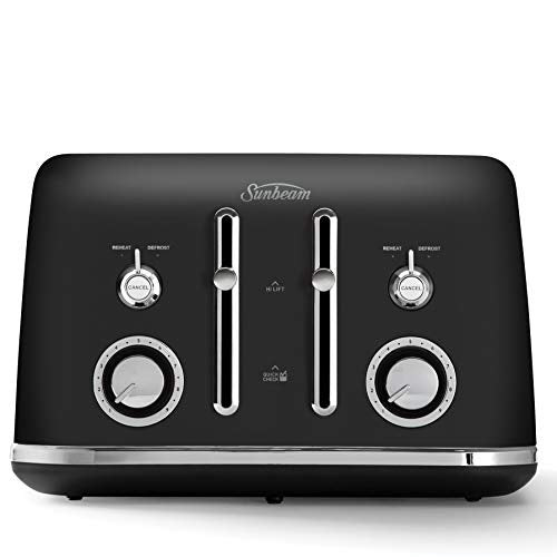 Sunbeam Alinea 4-Slice Toaster with High Lift | Wide Slots & Independent 2-Slice Controls | Dark Canyon Black | TA2740K