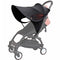 Universal Stroller Sun Cover UV Protection Baby Stroller Sun Shade Buggy Pram Sun Rain Shade Blackout Blind Canopy Cover Pushchair Sunblock Cover for Travel Park Zoo, Black