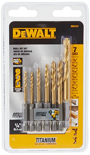 DEWALT Drill Bit Set, Impact Ready, Titanium Nitride Coated, 7-Piece (DD5157)