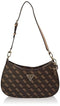GUESS Noelle Top Zip Shoulder Bag, Brown Logo, One Size