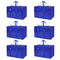 LIWEGHT 6 Pack Moving Bags, Packing Boxes for Moving, Large Storage Bins with Lids and Handles, Space Saver Collapsible Moving Supplies (Blue, 6 Pack)