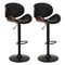 Giantex Set of 2 Bar Stools, PU Leather Adjustable Barstools, Swivel Bar Stool Chair, Dining Chairs Kitchen Counter Height Barstool with 360 Degree Swivel Seat, Curved Footrest and Large Iron Base