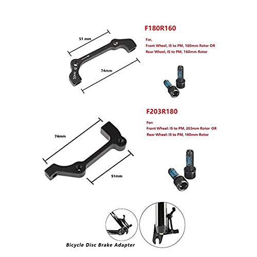 Auto-plaza Pair of Disc Brake Caliper Mount Adapter Gear Parts Accessories is/Post Front 180/203mm Rear 160/180mm