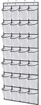 MISSLO 28 Large Pockets Over The Door Shoe Rack Hanging Shoe Organizer for Closet Door Shoe Storage Holder Mesh Hanger, White