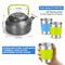 Odoland 15pcs Camping Cookware Mess Kit, Non-Stick Lightweight Pot Pan Kettle Set with Stainless Steel Cups Plates Forks Knives Spoons for Camping, Backpacking, Outdoor Cooking and Picnic