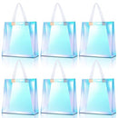 BBTO 6 Pcs Clear Tote Bag Stadium Approved Plastic Bag Hand Bag, Clear, Large