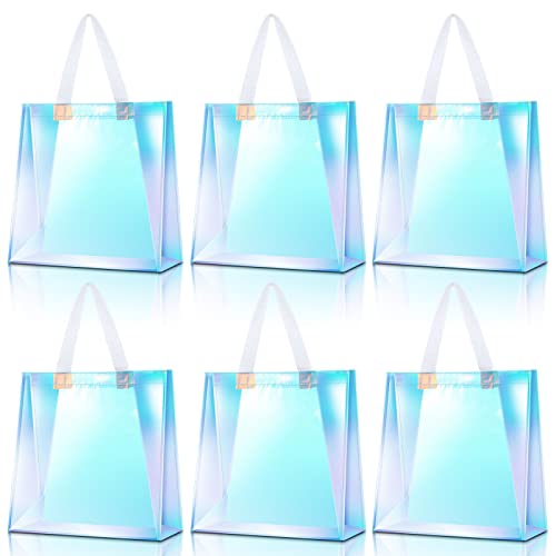 BBTO 6 Pcs Clear Tote Bag Stadium Approved Plastic Bag Hand Bag, Clear, Large