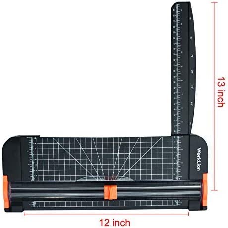 Paper Cutter, A4 Paper Trimmer Titanium Scrapbooking 12 inch with Automatic Security Safeguard and Side Ruler for Scrapbooking, Coupon, Craft Paper, Cardstock, Label and Photo, Black