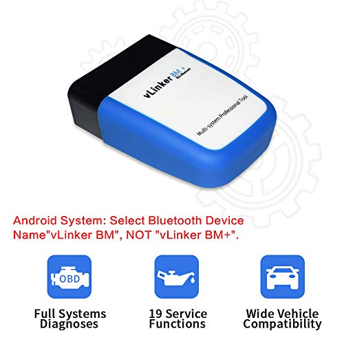 TONWON vLinker BM+ OBD Scanner OBD2 Diagnostic Tool Car Code Reader Check Engine Light for Android, iOS & Windows