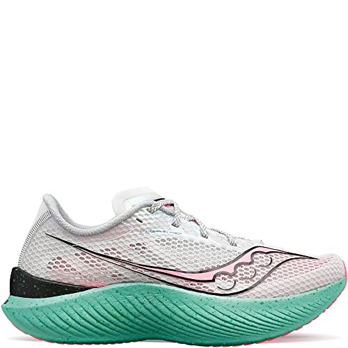 Saucony Women's Endorphin Pro 3 Running Shoe, Fog/Vizipink, 11