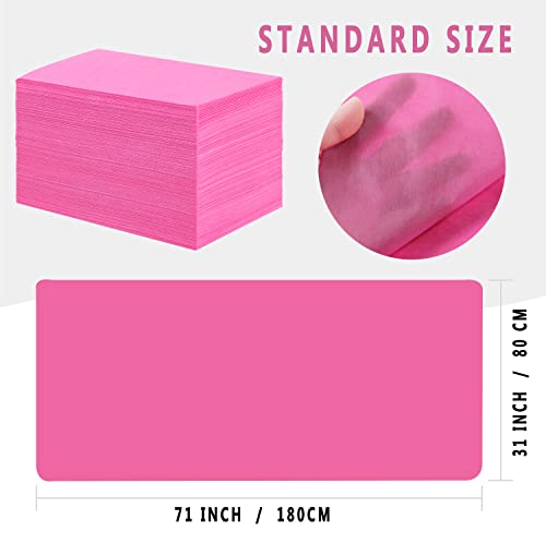 100 Pcs Disposable Bed Sheets 31" x 71" Massage Table Sheets Non Woven Fabric SPA Bed Cover Breathable for Massage Beauty Tattoos(Pink)