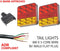 12 Led Trailer Tail Light Kit Pair Plug 8M 5 Core Wire Caravan Ute Waterproof