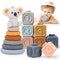 KaeKid Montessori Toys for Babies,13 PCS Baby Soft Building Blocks Toys, Newborn Baby Sensory Toy for Early Development, Gifts for 0-3-6-12 Months Old Infant Baby Boy Girl (Koala)