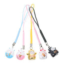 TOYANDONA Japanese Maneki Neko Lucky Cat Mobile Phone Pendant Copper Waving Cat Jingle Bell Mobile Phone Jewellery for DIY Key Chain Car Bag Purse Backpack Lucky Pendant Decoration Pack of 5