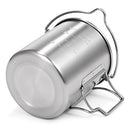 Lixada Camping Cup Pot,750ml Stainless Steel Water Cup Mug with Foldable Handles and Lid for Outdoor Camping Hiking Backpacking