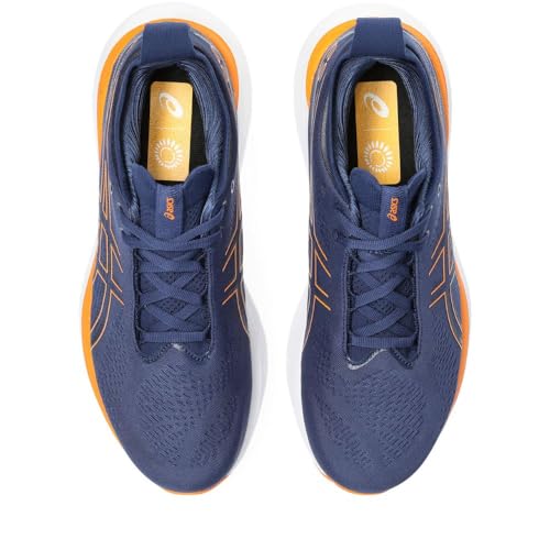 ASICS Men's Gel-Nimbus 25 Training Shoe, Deep Ocean/Bright Orange, US 8