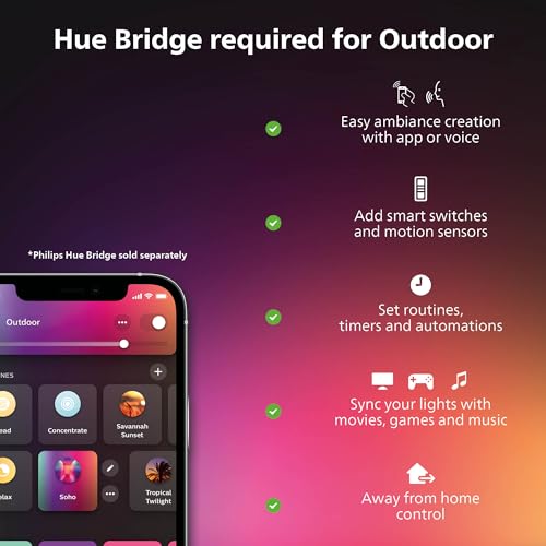 Philips Hue 915005731801 White and Colour Ambience, Outdoor Extension Pedestal Calla Base Unit, 8W, IP65 (Extension/Add on)