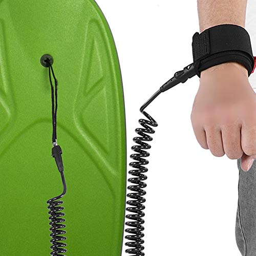 Premium Surfboard Leash, Surf Paddleboard Leash Coiled Wrist Board Surfing Accessories Maximum Strength Lightweight Kink Free for Shortboard Skimboard Fishboard Longboard(Black)