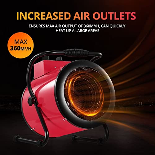 2-in-1 3000W Portable Electric Industrial Fan Heater Free Standing Carpet Dryer SAA Red