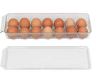 Greenco Refrigerator Organizer Bins for Eggs - Eggs Container for Refrigerator - 14 Egg Organizer Container with Lid & Durable Handle - Stackable Plastic Egg Holder for Refrigerator - Clear, Set of 2