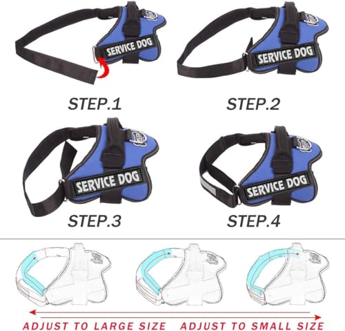 UPET No Pull Dog Harness Reflective Heavy Duty Adjustable Escape Proof Padded Service Dog Puppy Vest Harnesses for Small Medium Large Dogs Training Outdoor Walking Included 1*Dog Seat Belt(Blue L)