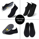 WateLves Water Shoes for Womens Mens Barefoot Quick-Dry Aqua Socks for Beach Swim Surf Yoga Exercise New Translucent Color Soles, Stripe/Black, 3.5-4
