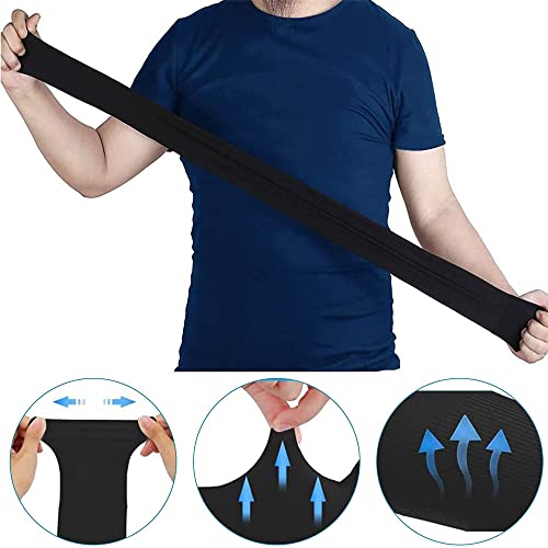 2 Pairs UV Protection Cooling Ice Silk Arm Sleeves, UV Sun Protection Compression Cooling Sleeves to Cover Arm Tattooing Driving, Golfing, Fishing, Cycling, Hiking, Doing Sports. (Black)