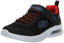 Skechers Boy's Microspec Max Sneaker, Black/Red/Blue, 12 Little Kid