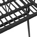 vidaXL Garden Patio Chairs in Black Rattan-Set of 2 | Outdoor Furniture with Armrests and Footpads | Durable Steel Frame Construction